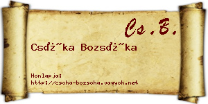Csóka Bozsóka névjegykártya